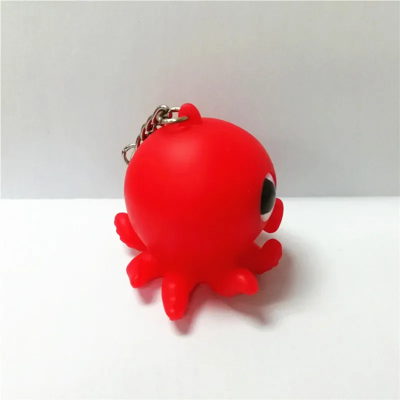 Promotional Octopus Glitter Eyes Pop Plastic Keychains,3d Custom Animal