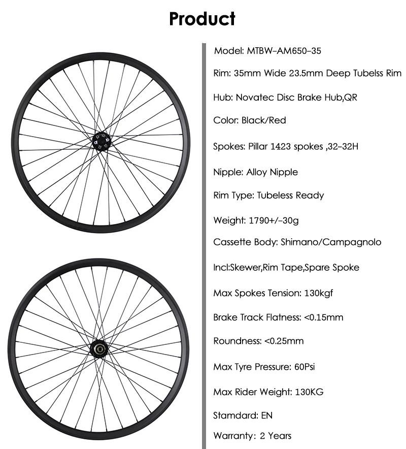 Mtb 650b 35mm Wide 23.5mm Deep 27.5er Carbon Moutain Bike Wheels - Buy ...