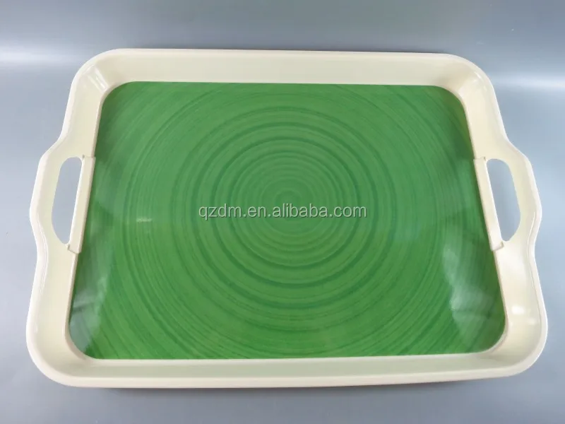 Plastic serving tray,Melamine food tray Two Handles