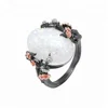 White Opal Ring Plum Flower Branch Shape Refinement Design women wedding ring