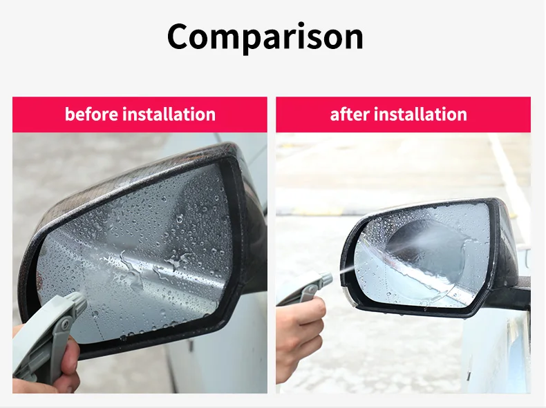 2pcs/set Nano Coating Anti Fog Rainproof Rear Film Car Plastic Mirror