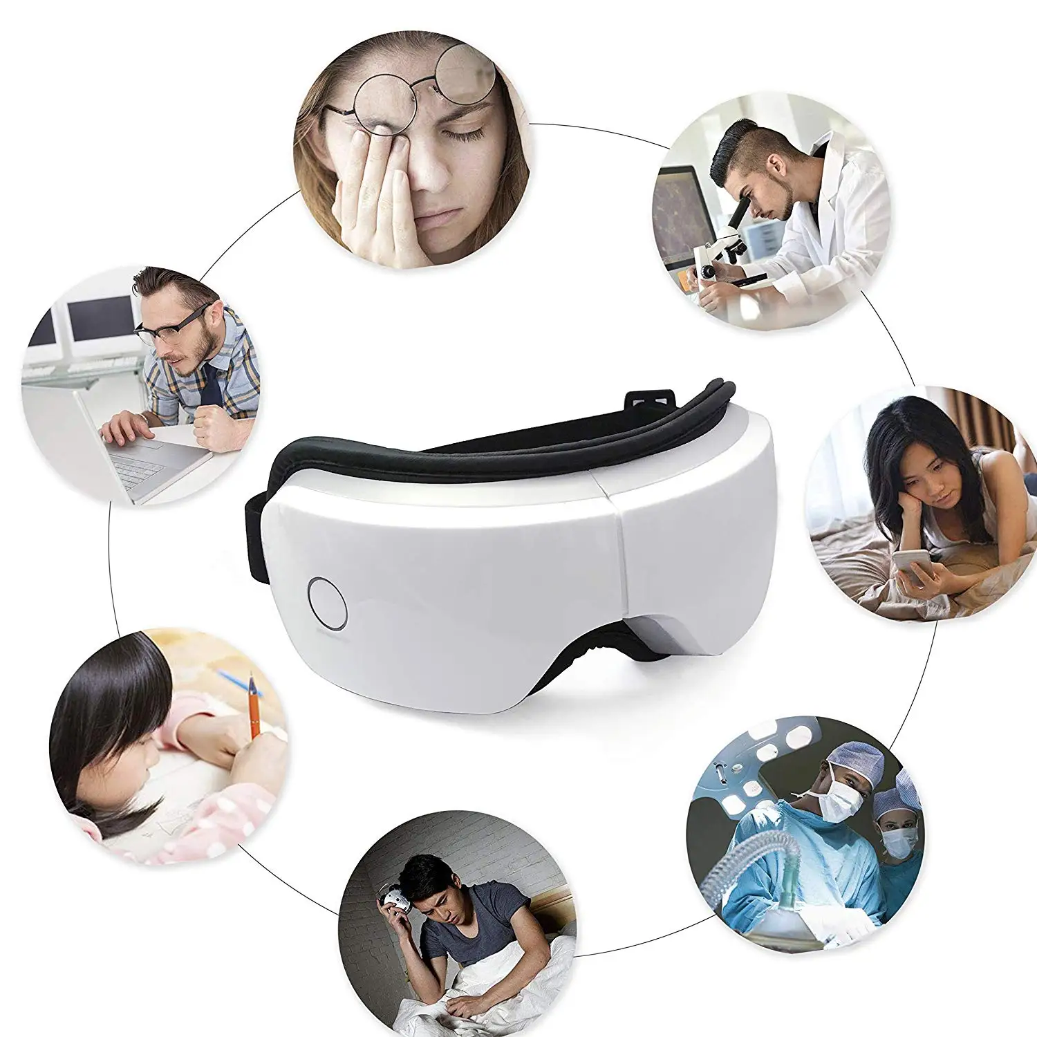 Electric Eye Temple Massager with Air Pressure Music Vibration Heat