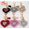 3965 new 2018 crystal rhinestone heart key chain holder women fashion car hanging pendant jewelry