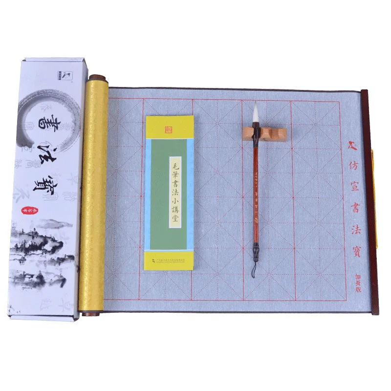 OEM Yeniden Yazılabilir Çin Kaligrafi Seti Ile Kutu Içinde Mürekkep Fırça ve Tuval Kaligrafi Kaydırma Çerçeve ile