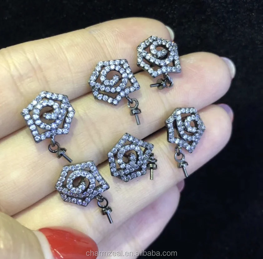 CZ-EMP0223 fashion unique earrings ear studs, knot earrings stud , baroque pearl earring design