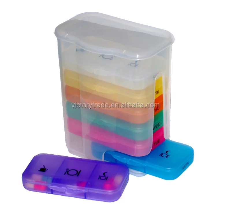 Vpb03 Wholesale 14 Compartments 2 Weeks Travel Plastic Pill Box Case Buy 2 Week Pill Box,2