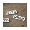 Courage Charms Antique silver Heart Star Flower Dangle Bar charm pendant 30x10mm