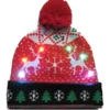 Factory direct European and American holiday knit hat LED colorful lights Christmas hat Carnival Halloween hat