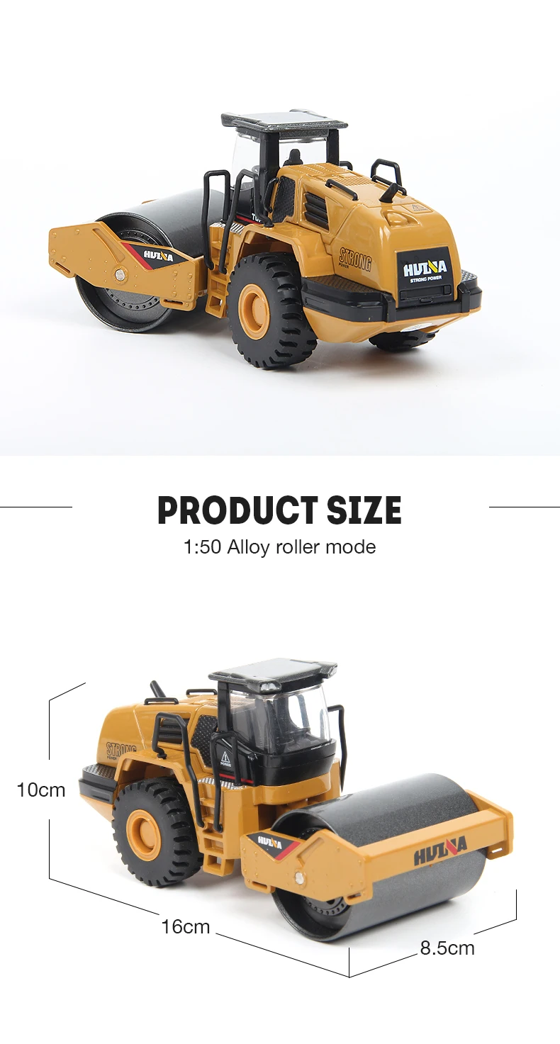 TongLi toy 1 50  Huina 1715 diecast model alloy truck car road roller professional engineering construction model vehicle