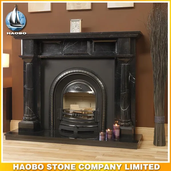 Marble Black Marquina Antique Design Fireplace Surround Nero