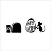Colorcasa new products vinyl wall sticker Easter&mouse decal family removeable wall decal art home decor for living room(ZY3113)