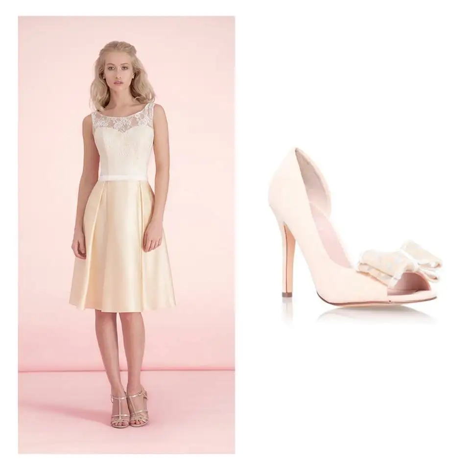 Pale Yellow Lace Bridesmaid Dresses