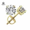14k stud earing earrings with cubic zirconia, solid gold jewelry 14k gold earings