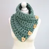 Fashion Ky1802 Women Chunky knit cowl Scarf neck warmer hand neck wool hoodies Super bulky crochet merino scarfs with Buttons