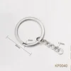 Manufacturer Fashion Bulk Metal Split Keychain Rings with Link Chain