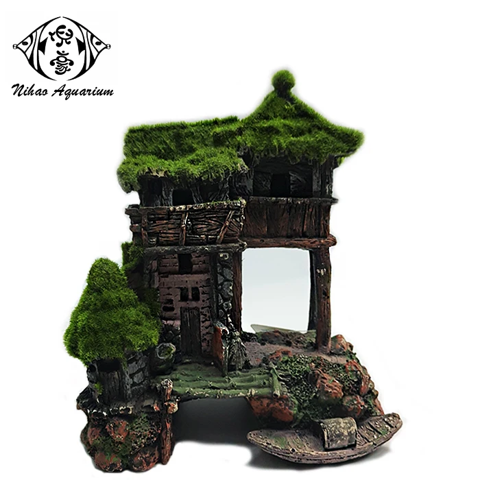 China Aquarium Equipment Supplier Resin Building Model Moss