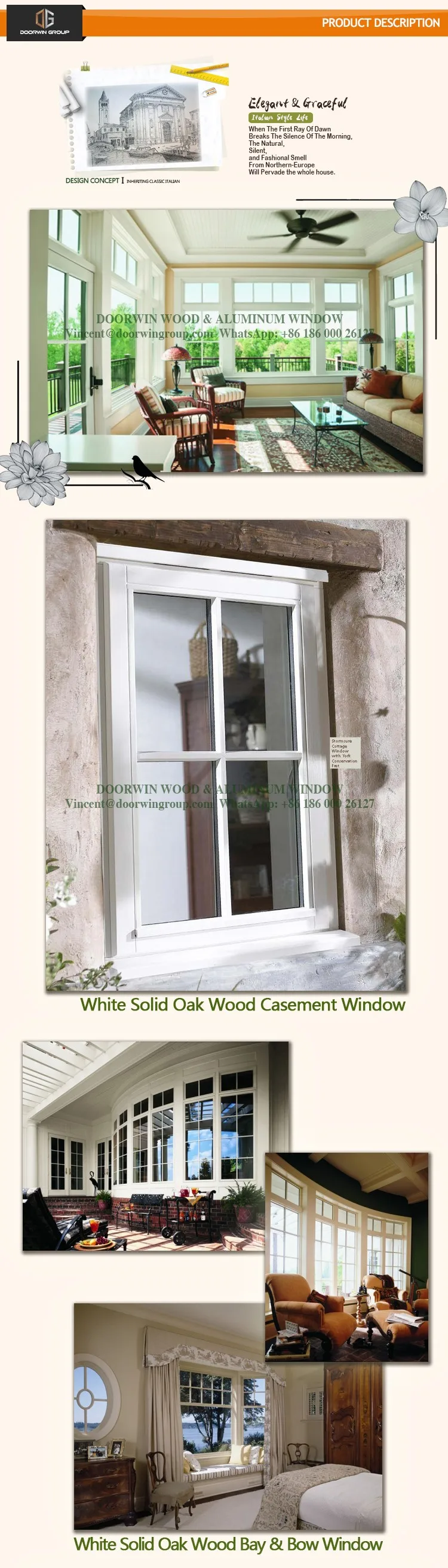Australian Standard Wooden Color French Casement Window Grill Design
