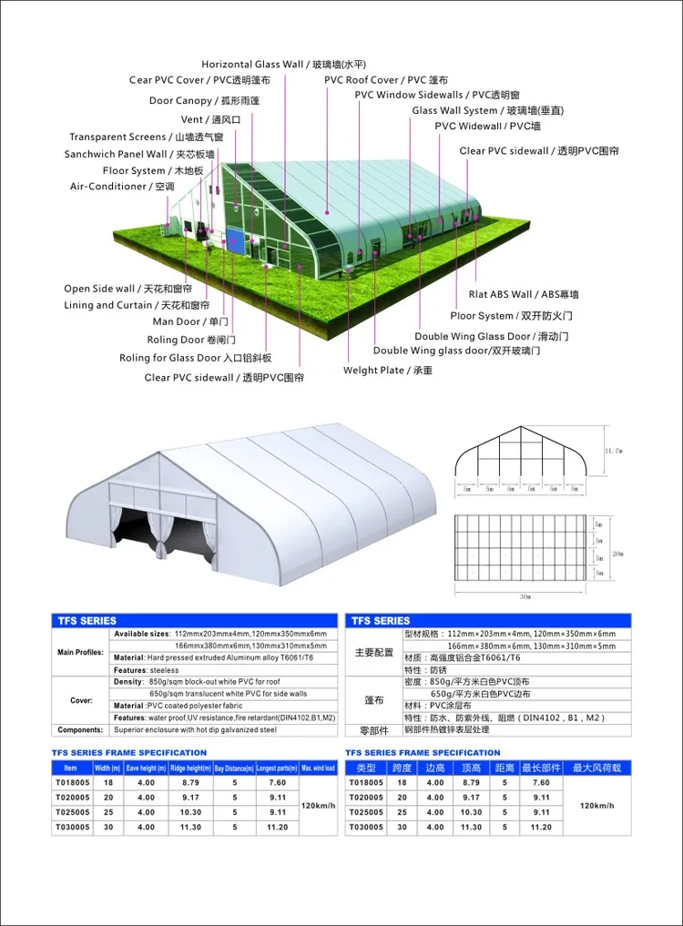 Aluminum Structure Helicopter Hangar Tfs Marquee Tent China Tents