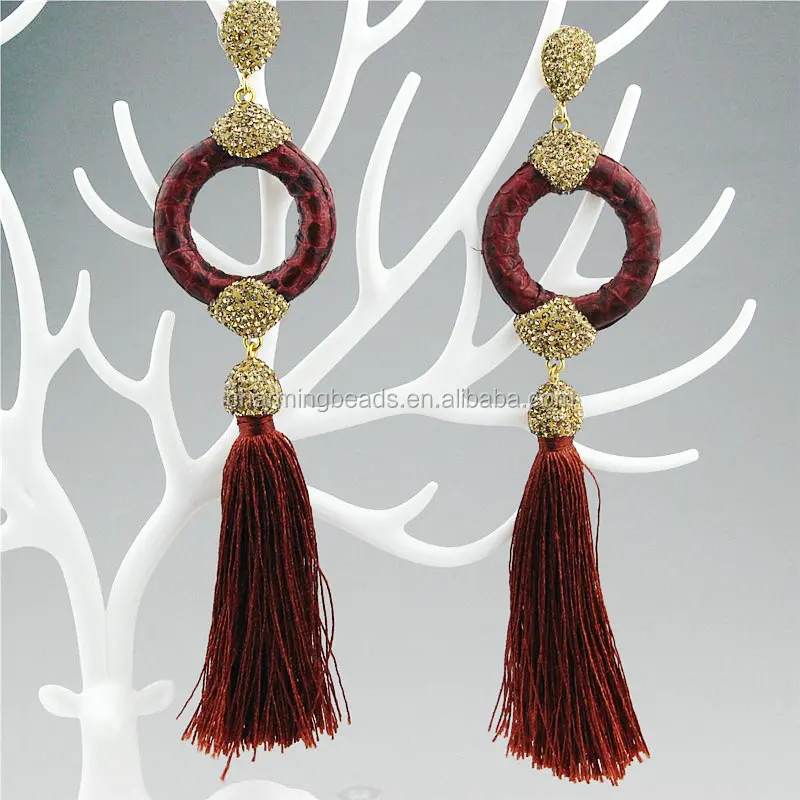 CH-ZSE0408 wholesale pave crystal connector pendant stud earring handmade,fashion stone jewelry pearl dangle earring hot sale