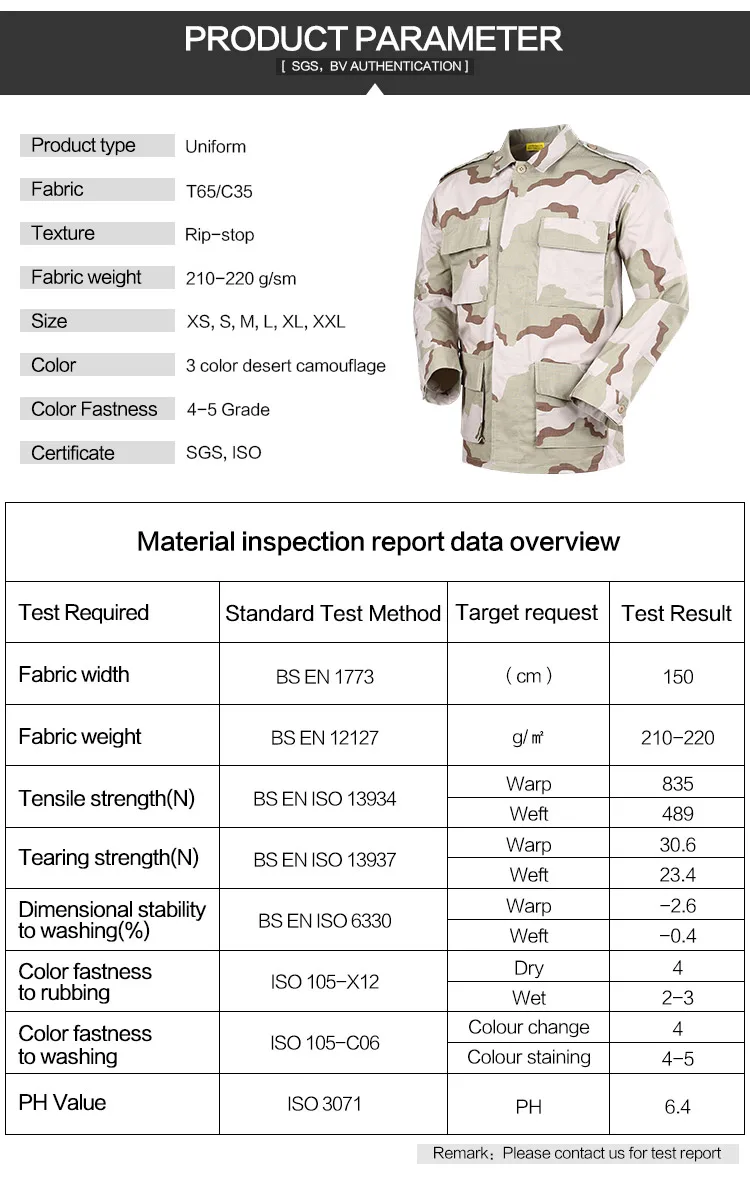BDU outdoor combat tactical clothing manufacture in china