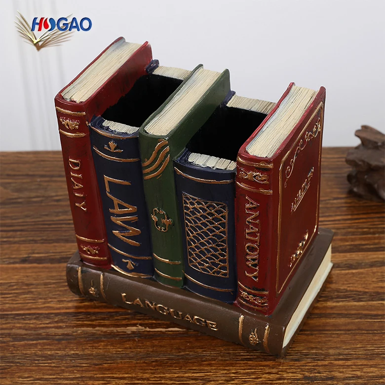 China wholesale desktop organizer book shape home decor souvenir cute custom book holder for home office decoration