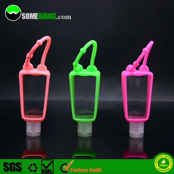 30ml 1oz Round Shaped Hand Sanitizer Silicone Holder Case,Pet Bottle