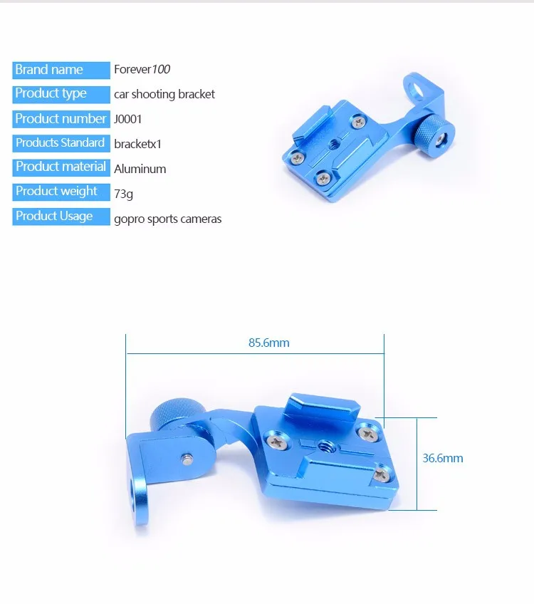 Aluminum Alloy CNC Machining Universal Camera Car Holder Car Accessories, Hot New Products for 2016