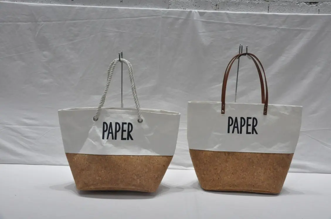 new cork and andwashable paper and cotton TOTE bag