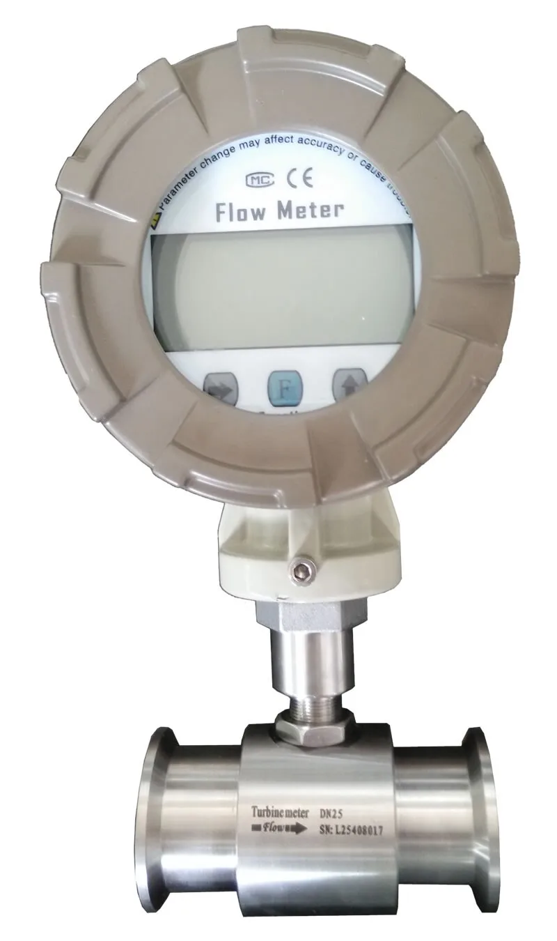 Lwgy Clamptype Liquid Turbine Feed Water Flow Meter 420ma Output With