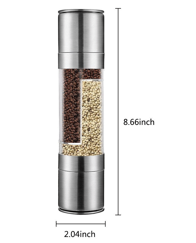 Factory Outlet Dual Stainless Steel Salt And Pepper Grinder Manual