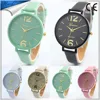 Free Shipping Alibaba Hot Fashion Women's Geneva Candy Jelly Color Ladies Leather Quartz Analog Dress Wrist Watch GW062