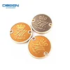 Color Sew on Round Metal Badges Custom Emboss Letters Metallic Logo Labels for Garment Leather Bag Bracelet