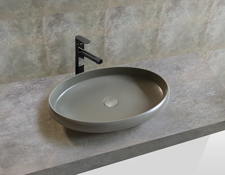 Oval Zement Waschbecken Beton Runde Waschbecken Designs Für Bad - Buy
