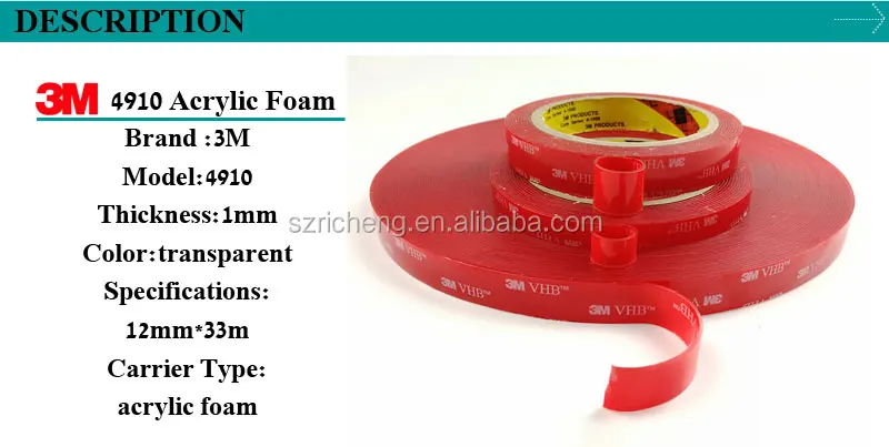 3m Brand Tape 4910 Vhb Double Sided Tape Clear Transparent Acrylic Vhb 1mm Thickness 3m Tape Length 3m Better Self Adhesive Buy Vhb Double Sided Tape Clear Transparent Tape Self Adhesive Product On Alibaba Com