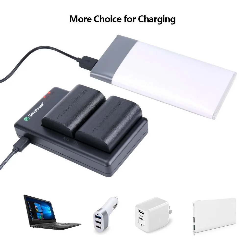 LP-E6N Kit Set and Dual USB Charger for Canon LP-E6 2-Pack Smatree Battery