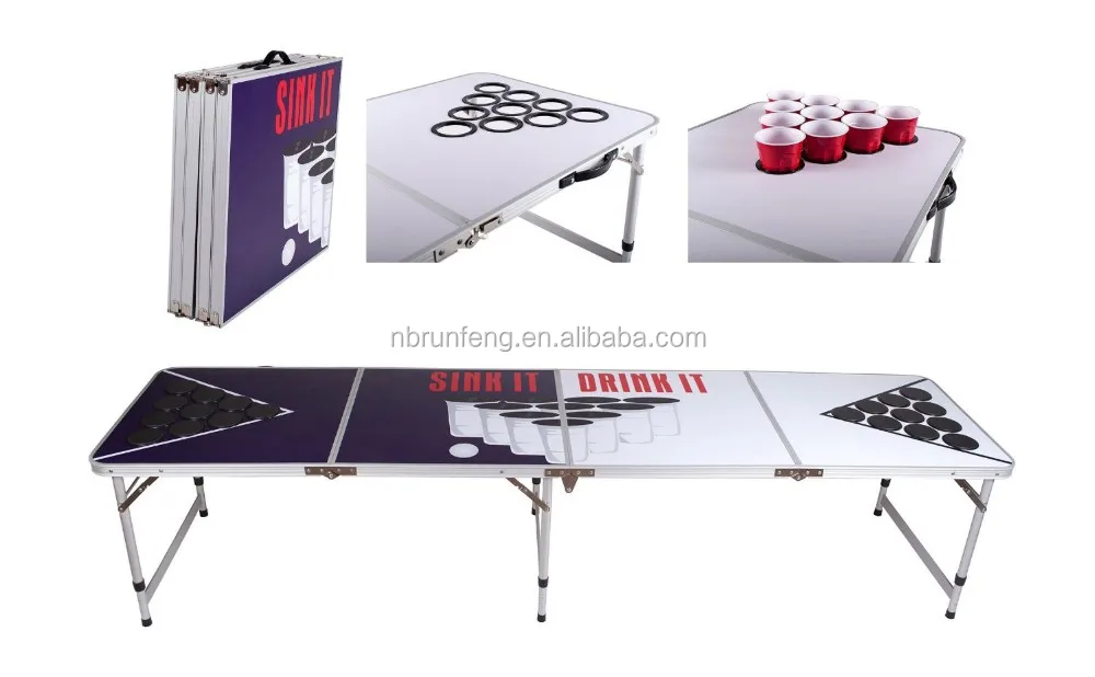 8ft Beer Pong Table With Cooler Beer Pong Adjustable Folding Table