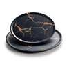 Wholesale Round Melamine Charger Black Marble Plate