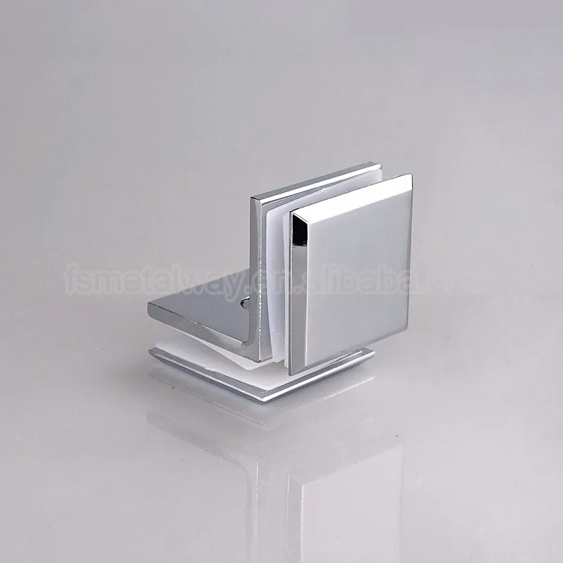 Square Shower Screen Clamps Zinc Alloy Shower Door Glass Clamp Open
