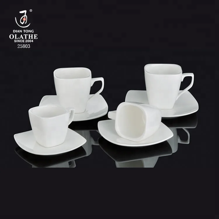 Factory Custom Unique Square Shape Espresso Coffee Cup And Saucer Set Factory Custom Unique Square Shape Espresso Coffee Cup And Saucer Set