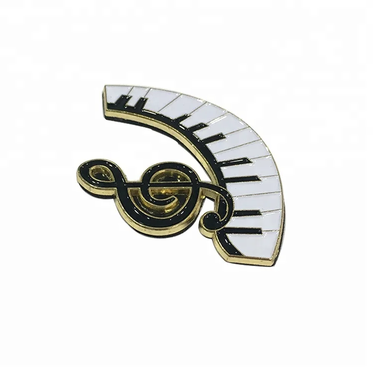 定制钢琴音乐软珐琅别针徽章翻领别针镀金