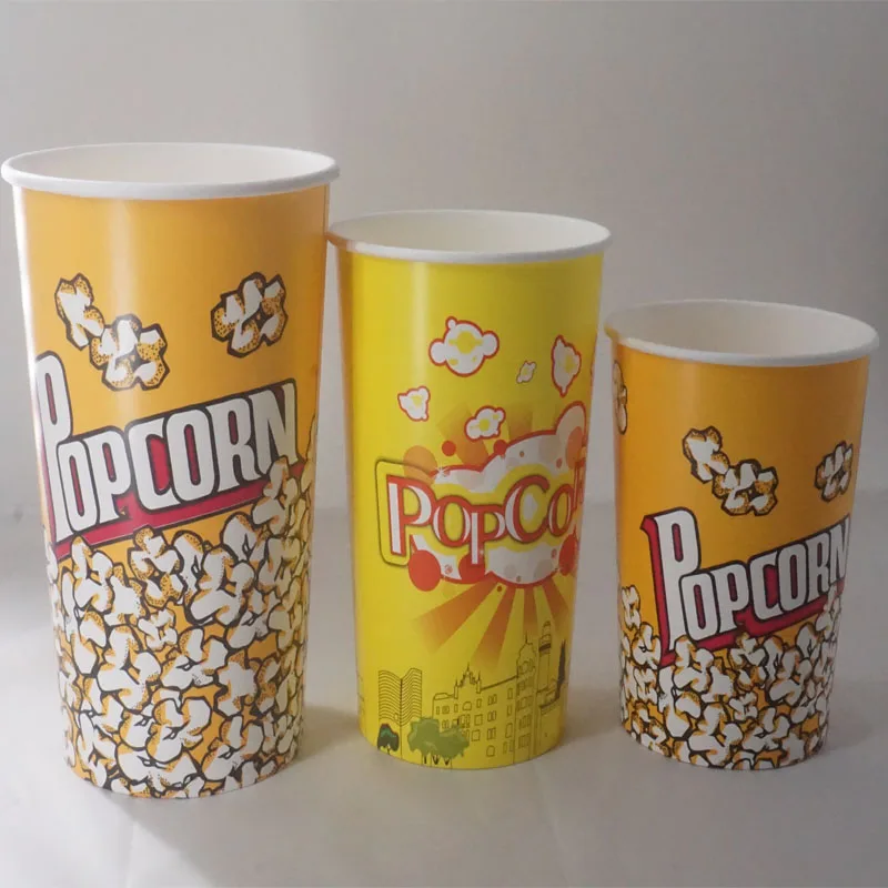 Food Grade 24oz 32oz 46oz 64oz 85oz 130oz Paper Popcorn Cup Popcorn