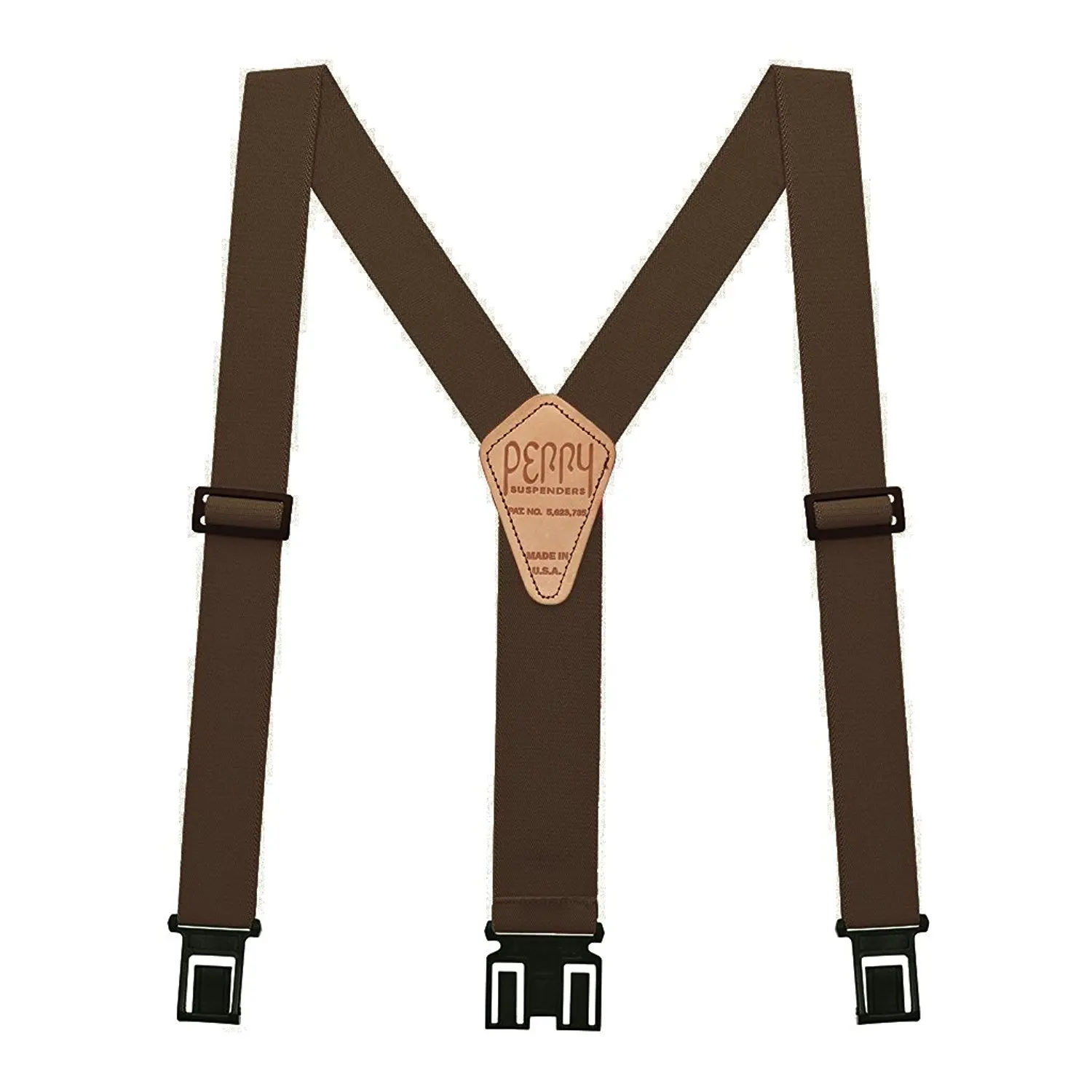 Perry Products SN200 Men's Clip-On 2-in Suspenders(Tall, Brown)