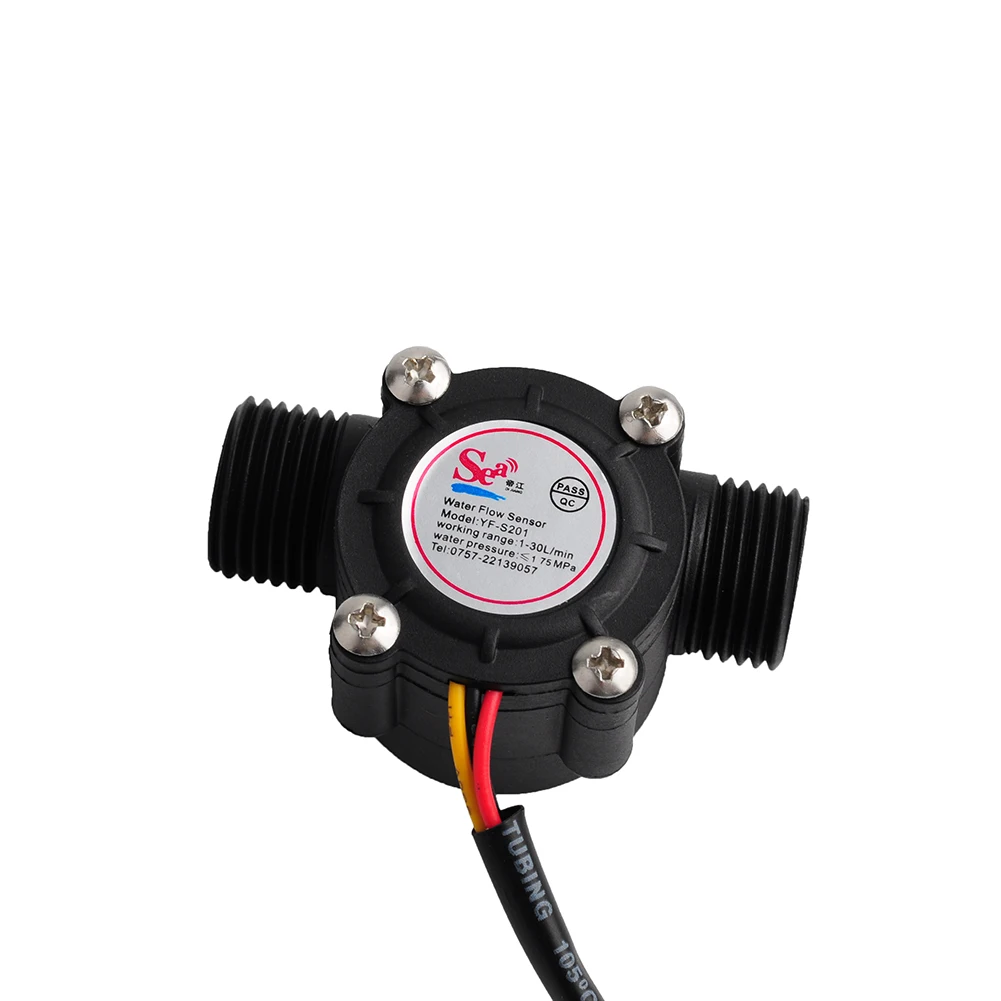 G1/2" Hall Interruptor Sensor flujo agua líquida cobre Medidor flujo 1-30L/min 