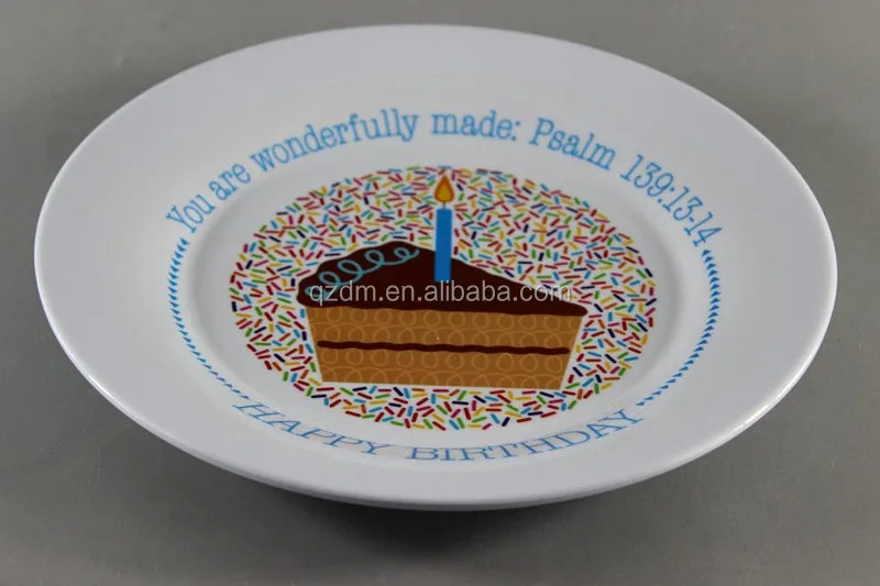 Happy Birthday Melamine Food Plate Dinner Plate Gift Plate