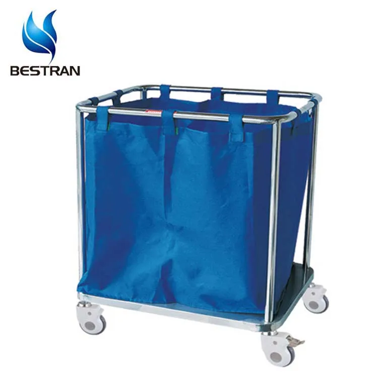 Hospital Garbage Rack Bt-slt001 Stainless Steel Hospital Garbage Trolley Soiled Linen Trolley ...