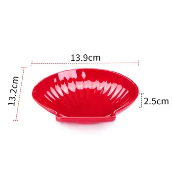 Shell Shape Red Melamine Plate