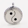 Factory Price Hot Chrome Crystal Tai Chi Be in stock Pendant Round Perfume Aromatherapy Locket Necklace Surgical Steel