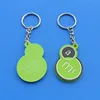 green number 8 design rubber key ring 2D logo Curcurbitaceae shaped key ring