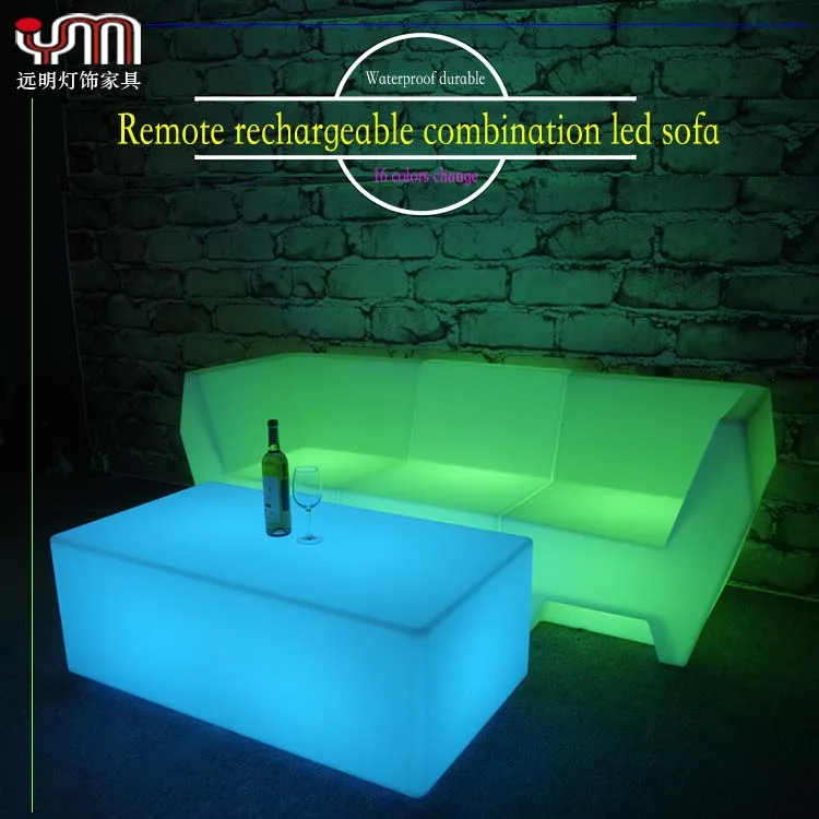 Wireless remote control commercial furniture general purpose and plastic materials led illuminated furniture
