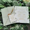 Custom Elegant Greenery Design Tracing Paper Wedding Invitations with Butter Fold Card and Wax Seal